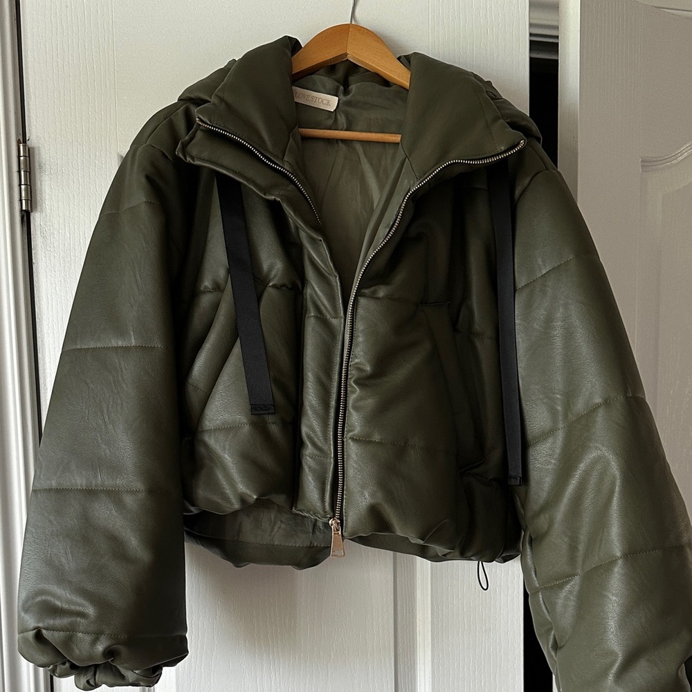 Olive Green Puffer Jacket